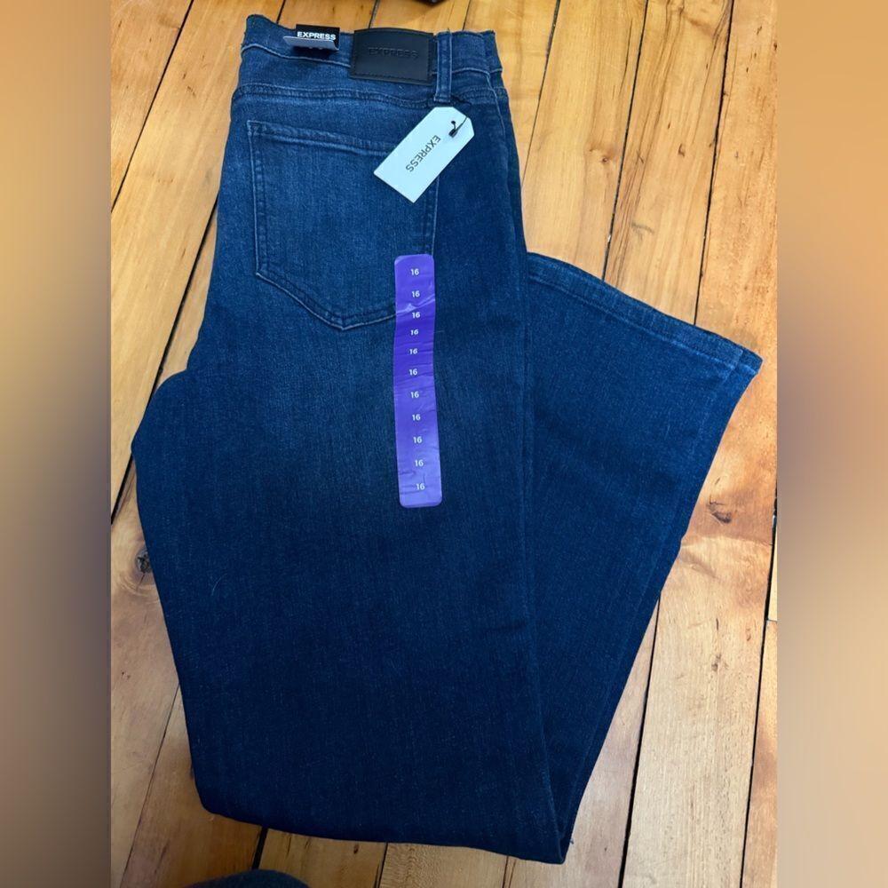Express Bootcut Dark Wash Jeans Size 16 NWT